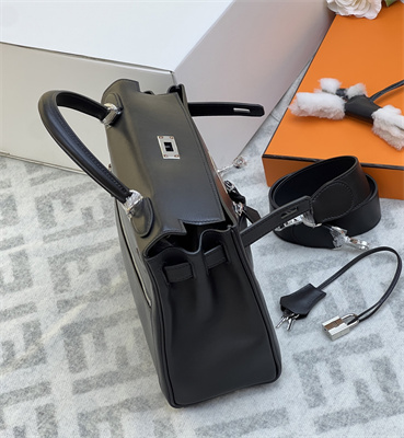 Kelly Lakis Bag Swift Leather 28 Silver Hardware In Black Color HS