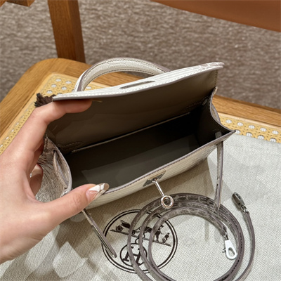Kelly Mini II Himalayan Bag Niloticus Silver Tone Hardware HS