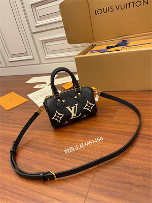 L.V Nano Speedy Monogram Empreinte Black/Beige leather M81456 TOP