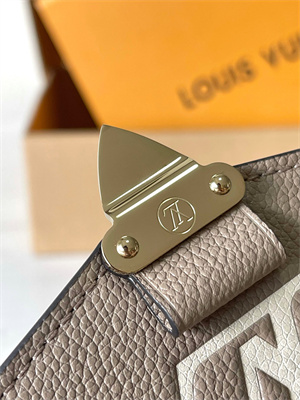 L.V Pochette Metis East West Monogram Empreinte embossed cowhide leather Tourterelle Gray / Cream Beige M23081 TOP