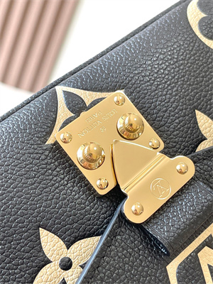 L.V Pochette Metis East West Monogram Empreinte embossed cowhide leather Black/Beige M46596 TOP