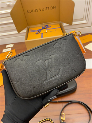 l.v multi pochette accessories embossed S*pple grained cowhide leather black m80399 top