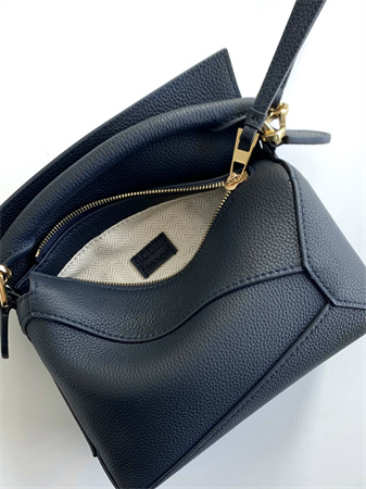 L0ew* mini puzzle bag in soft grained calfskin navy