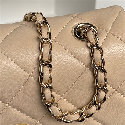 Ch*el flap phone holder with chain lambskin gold-tone metal beige ap4592