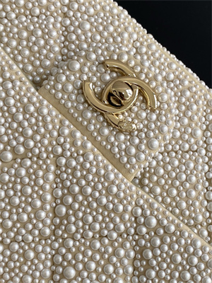 Cha.nel Mini Classic Flap Bag With Pearl Gold Tone Metal AS4298