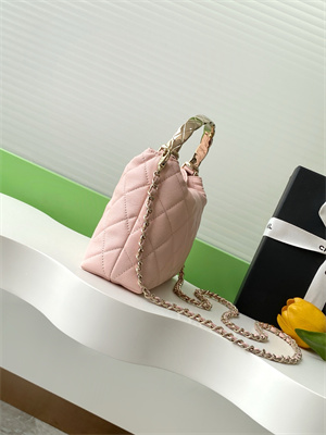 Ch*el coco crush top handle bag grained calfskin gold tone metal pink ap4591