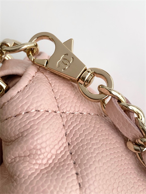 Ch*el coco crush top handle bag grained calfskin gold tone metal pink ap4591