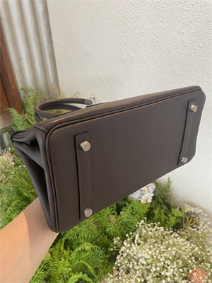 Bir.kin Shoulder Bag 29 Swift Leather Gold/Silver Tone Metal Ebene Color HS