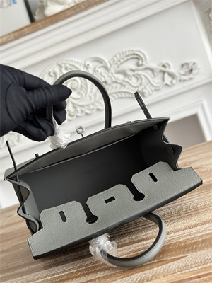 Bir.kin Sellier Bag Epsom Leather 25/30/35CM Gold Hardware In Gris Meyer Color HS