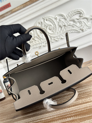 Bir.kin Sellier Bag Epsom Leather 25/30/35CM Gold Hardware In Gris Asphalt Color HS