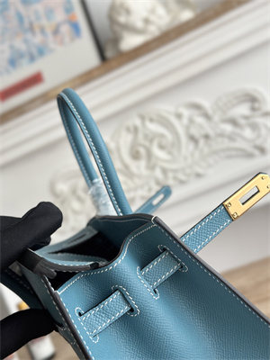 Bir.kin Sellier Bag Epsom Leather 25/30/35CM Gold Hardware In Blue Jean Color HS