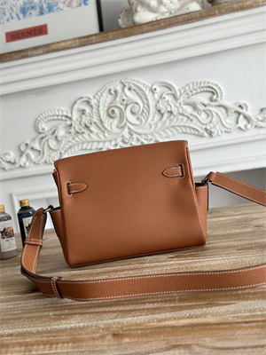 Kelly Messenger Bag Togo Leather Silver Tone Hardware In Gold Color HS