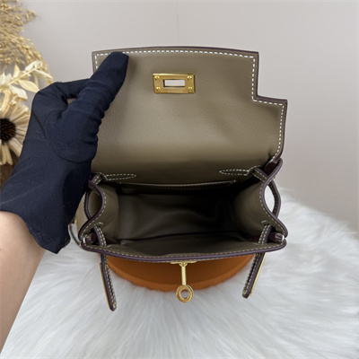 Kelly Jump Backpack Swift Leather Gold Tone Hardware In Etoupe Color HS