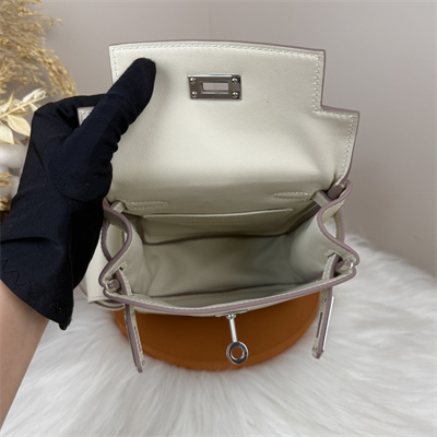 Kelly Jump Backpack Swift Leather Silver Tone Hardware In Craie Color HS