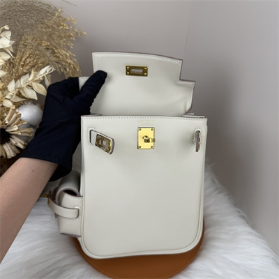 Kelly Jump Backpack Swift Leather Gold Tone Hardware In Craie Color HS