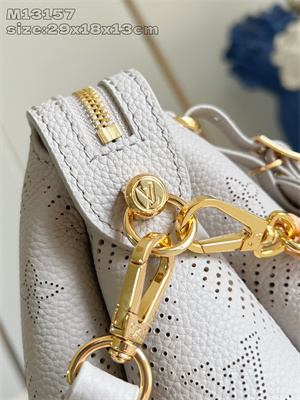 L.V Hand It All PM Mahina Bloom Perforated Mahina calfskin leather Gray/Pink M13157