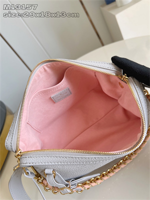 L.V Hand It All PM Mahina Bloom Perforated Mahina calfskin leather Gray/Pink M13157