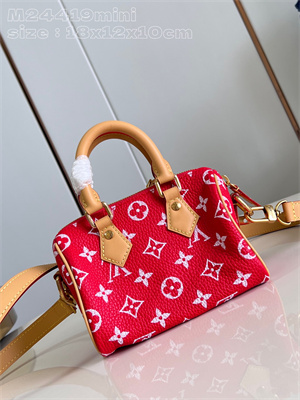 L.V Speedy P9 Bandoulière 18 Monogram Soft Calfskin Red