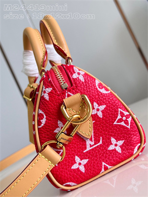 L.V Speedy P9 Bandoulière 18 Monogram Soft Calfskin Red