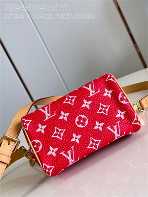 L.V Speedy P9 Bandoulière 18 Monogram Soft Calfskin Red