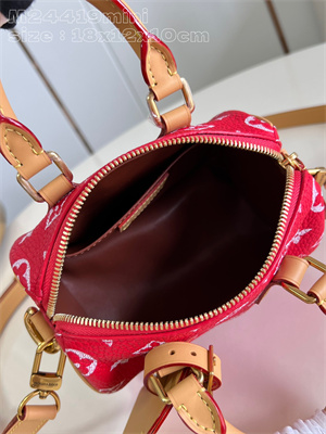 L.V Speedy P9 Bandoulière 18 Monogram Soft Calfskin Red