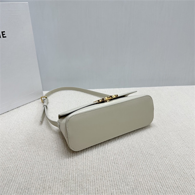 Ce**e triomphe shoulder bag in shiny calfskin rice color