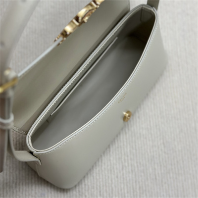 Ce**e triomphe shoulder bag in shiny calfskin rice color