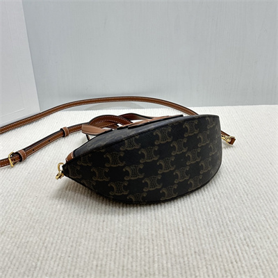 Ce**e oval bag in triomphe canvas and calfskin