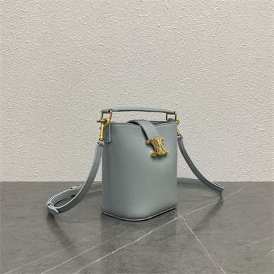 Ce**e mini bucket l0*ise in smooth calfskin ice blue color