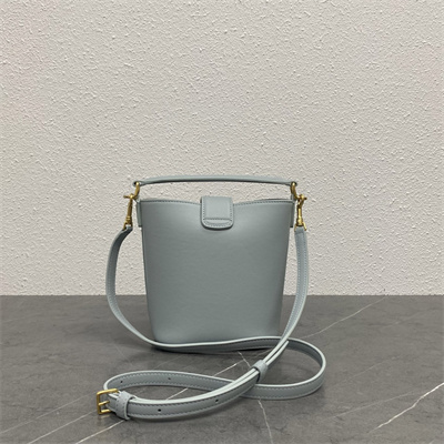 Ce**e mini bucket l0*ise in smooth calfskin ice blue color