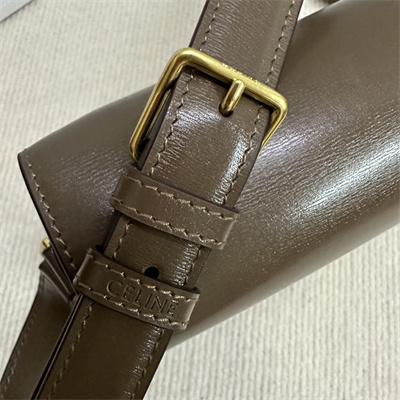 Ce**e classique triomphe bag in shiny calfskin dk brown color