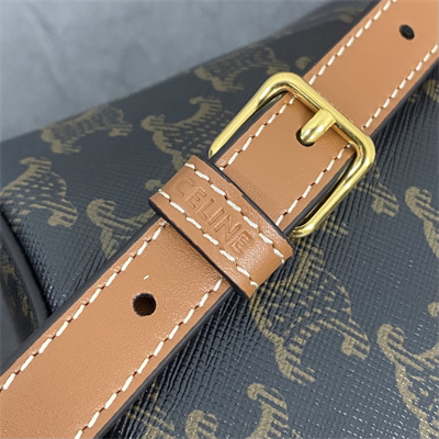 Ce**e backpack bonnie in triomphe canvas and calfskin tan