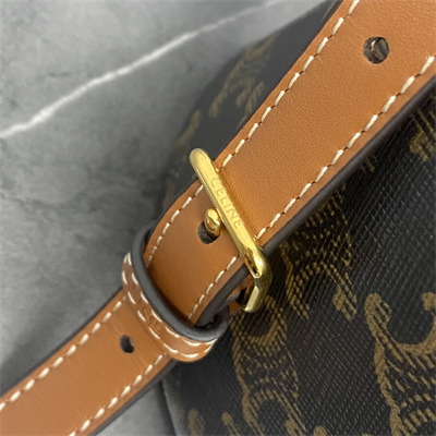 Ce**e backpack bonnie in triomphe canvas and calfskin tan