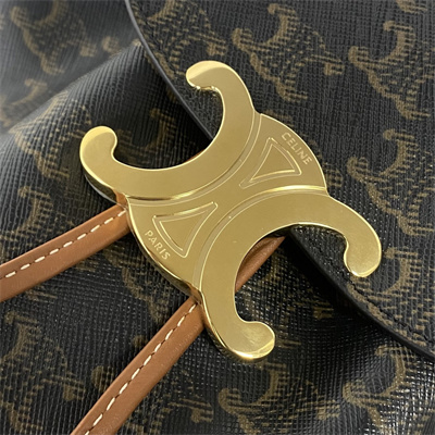 Ce**e backpack bonnie in triomphe canvas and calfskin tan