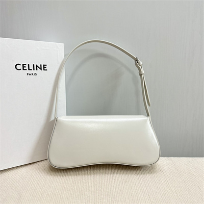 Ce**e medium lola in shinny calfskin white