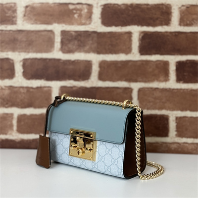 gu.cci padlock small shoulder bag gg S*p*e canvas grayblue 409487