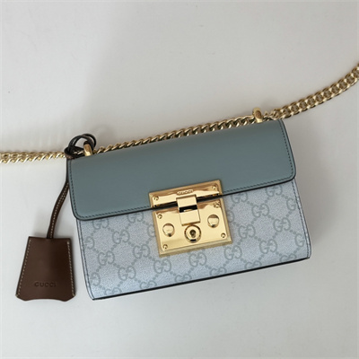 gu.cci padlock small shoulder bag gg S*p*e canvas grayblue 409487