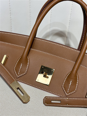 Bir.kin Bag Swift Leather & Canvas 25/30 Gold/Silver Hardware In Gold HS