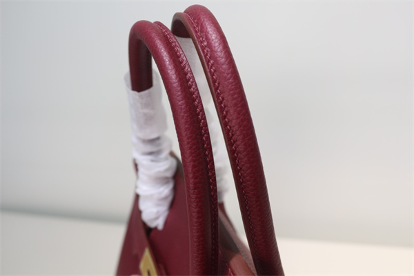 Bir.kin Bag TOGO Leather 25/30/35CM Gold/Silver Hardware In Bordeaux Color HS