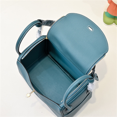 Lindy Bag Calfskin Leather 26/30CM Gold/Silver Tone Metal In Jean Blue Color