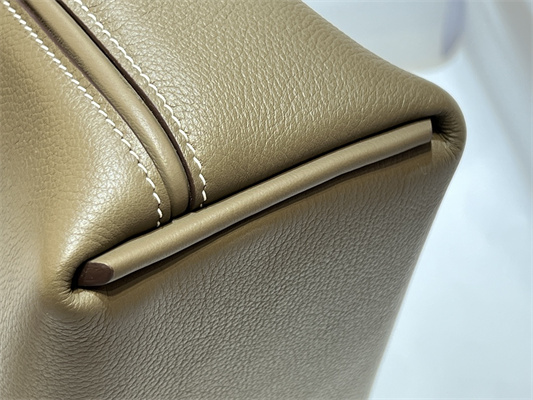 H**mes 2424 mini bag evercolor/ swift leather gold/silver tone metal etoupe color hs