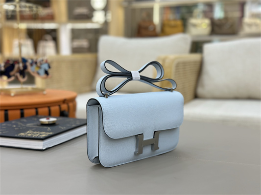 Constance Elan Epsom Leather Gold/Silver Tone Hardware Blue Brume Color HS(With Mirror)