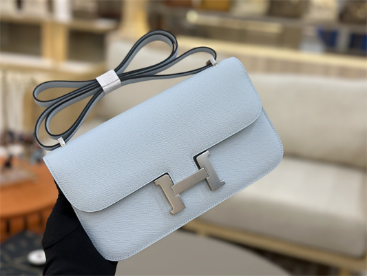 Constance Elan Epsom Leather Gold/Silver Tone Hardware Blue Brume Color HS(With Mirror)