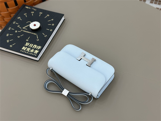 Constance Elan Epsom Leather Gold/Silver Tone Hardware Blue Brume Color HS(With Mirror)