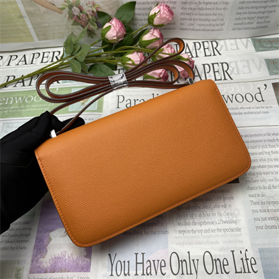 Constance Elan Epsom Leather Gold/Silver Tone Hardware Orange Color HS(With Mirror)