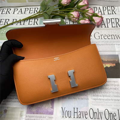 Constance Elan Epsom Leather Gold/Silver Tone Hardware Orange Color HS(With Mirror)