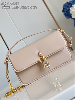 L.V Wallet On Chain LV Bloom Calfskin Leather Sand M14581