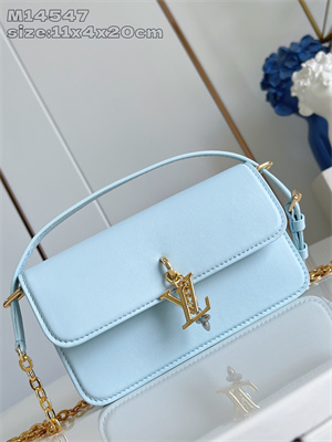 L.V Wallet On Chain LV Bloom Calfskin Leather Azur M14547