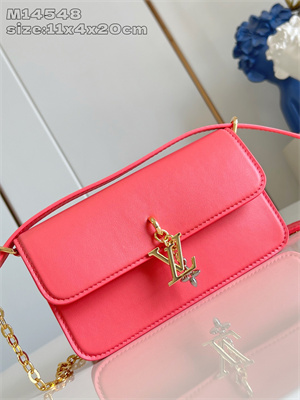 L.V Wallet On Chain LV Bloom Calfskin Leather Sweet Coral M14548