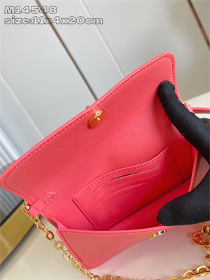 L.V Wallet On Chain LV Bloom Calfskin Leather Sweet Coral M14548